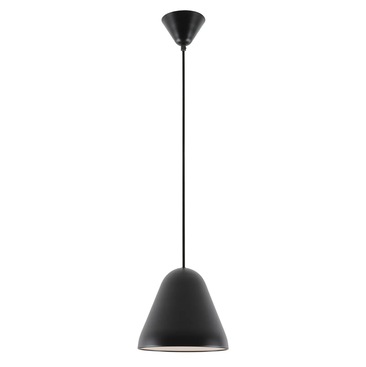 Tudeley 220mm Single Drop Pendant in Matt Black