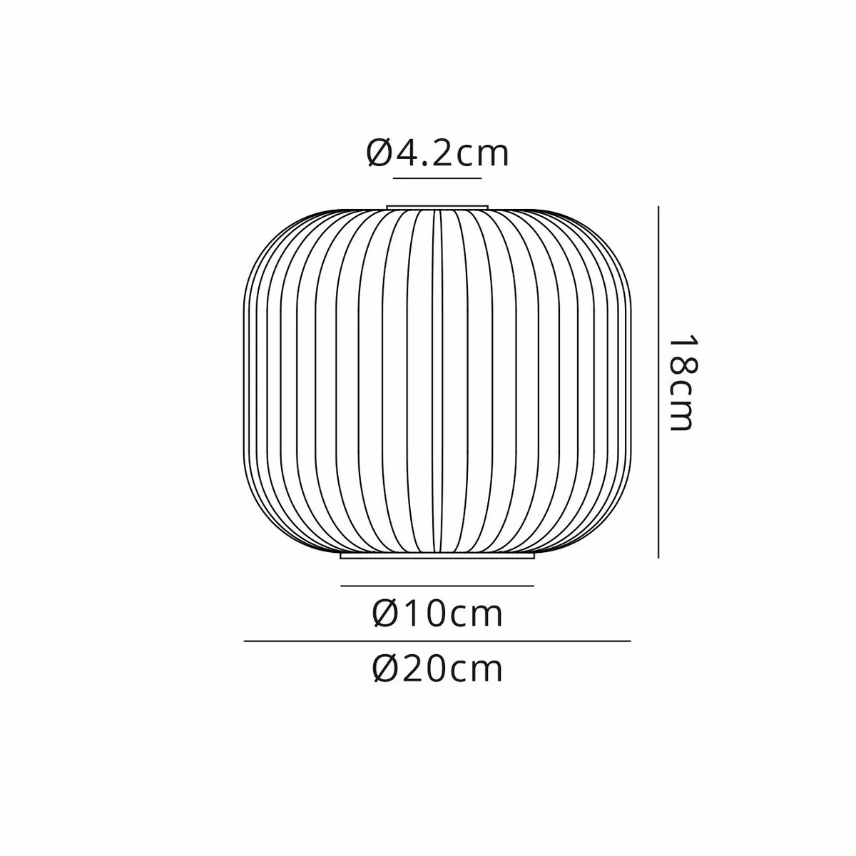 Atherington 20cm Pumpkin Shaped Ribbed Smoked Replacement Glass Shade