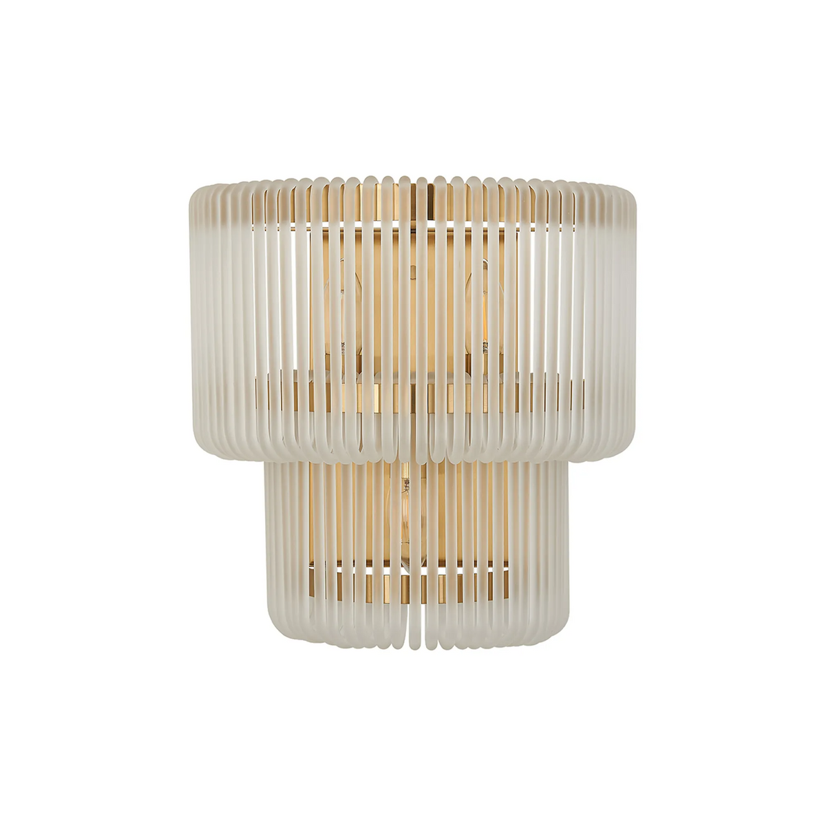Jevington Large Two Tier Wall Light in Brass with Frosted Glass