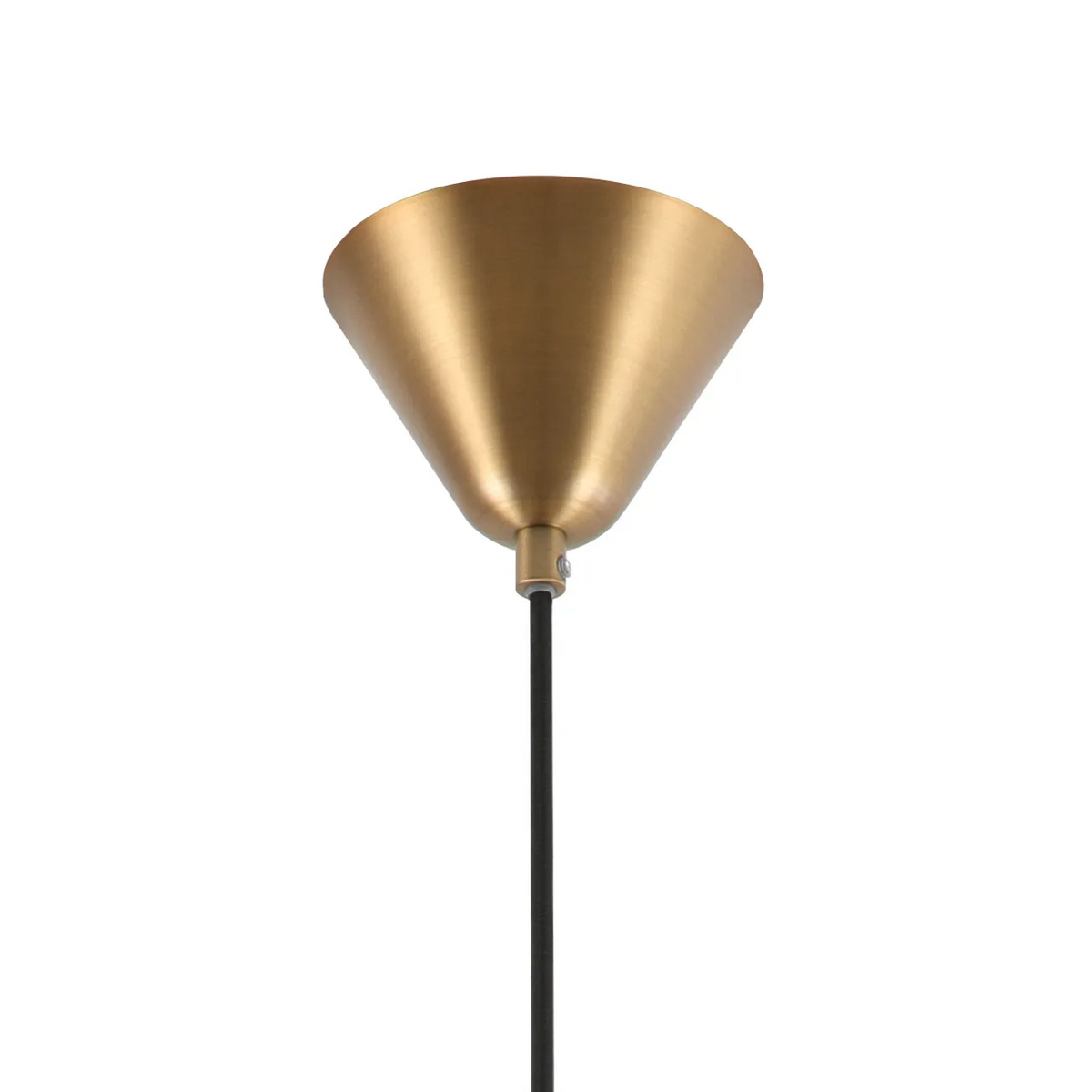 Brass ceiling rose with black cable
