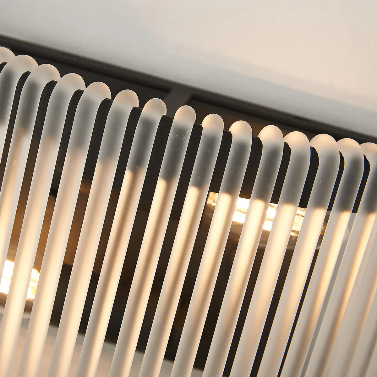 Jevington Medium Wall Light in Black with Frosted Glass
