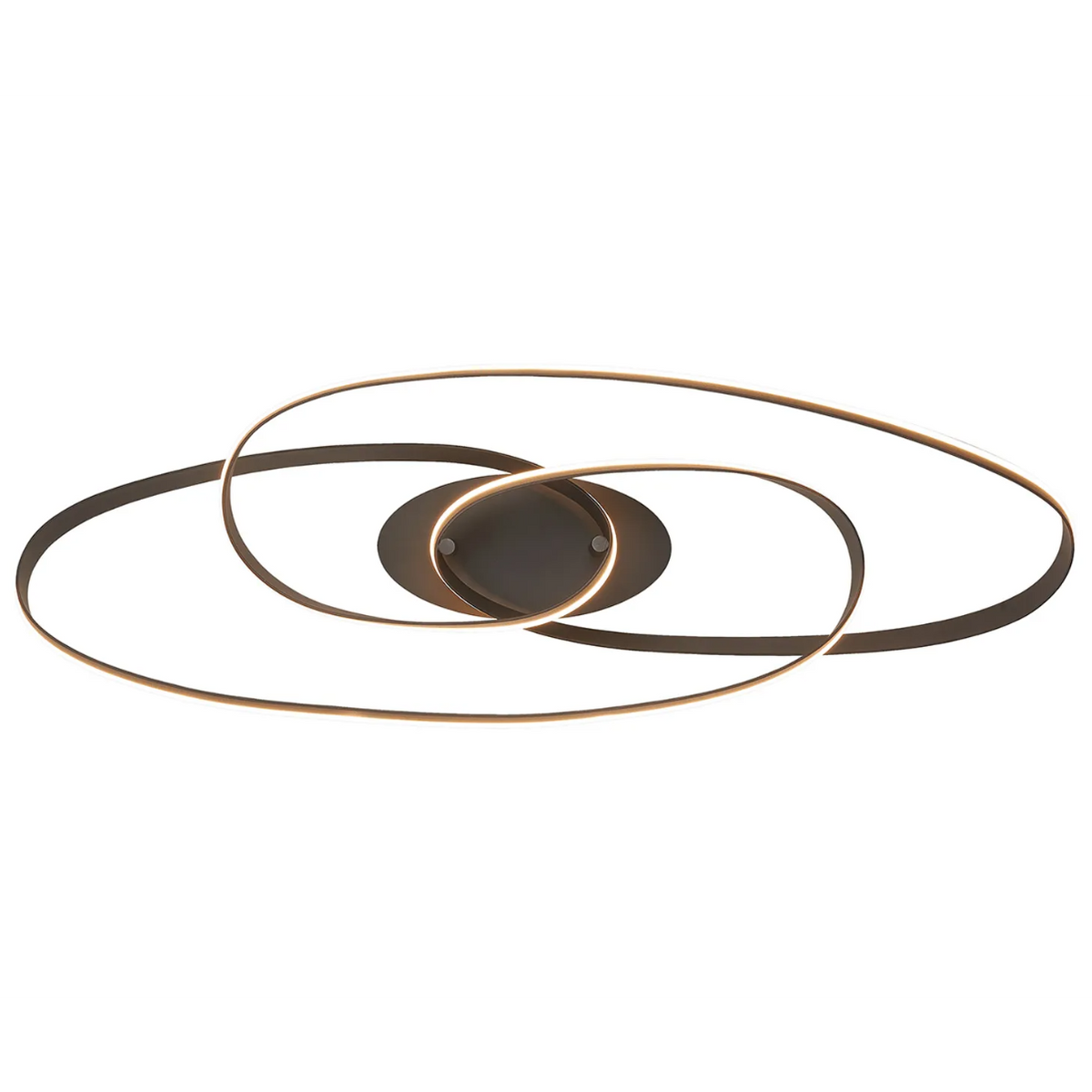 Amble Double Loop Dimmable LED Flush Ceiling Light in Dark Grey