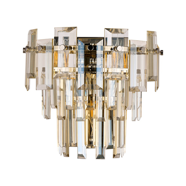 Velator Wall Light in Polished Nickel with Champagne Crystal Glass