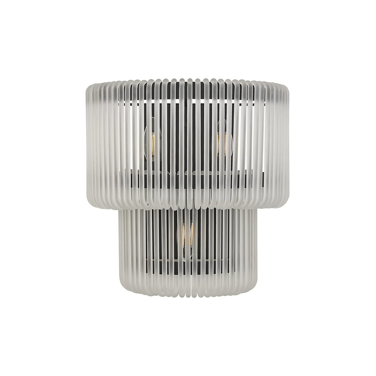 Jevington Large Two Tier Wall Light in Black with Frosted Glass