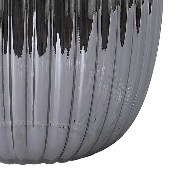 Atherington 20cm Almond Ribbed Smoked Glass Shade by Lumiere Spares