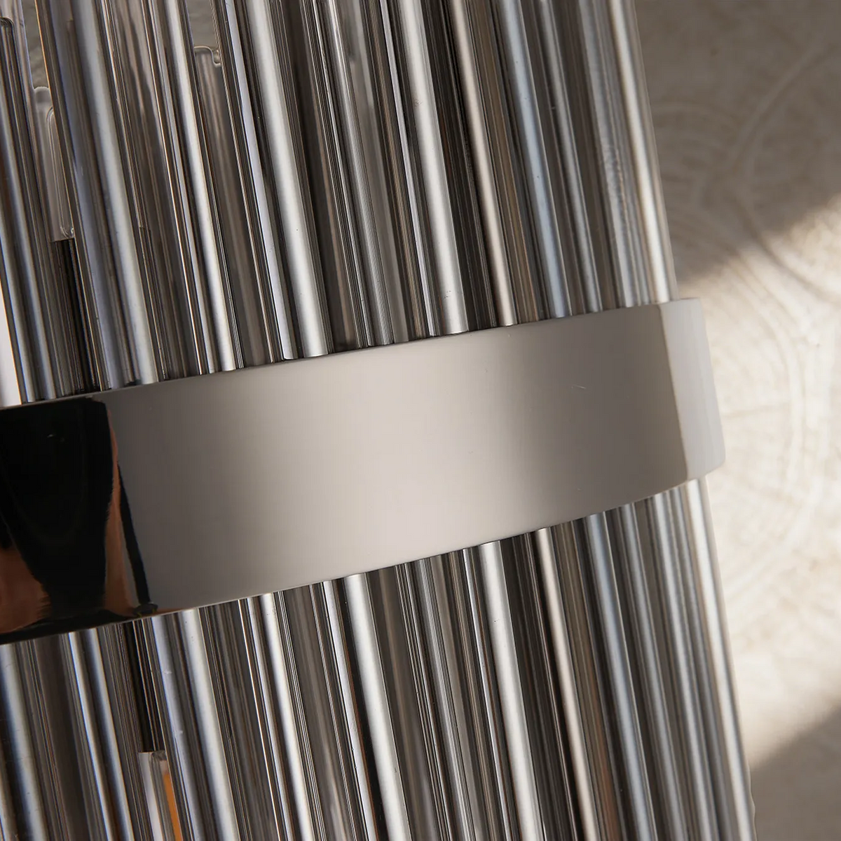 Eckington Floor Lamp in Black Chrome with Smoked Glass Rods