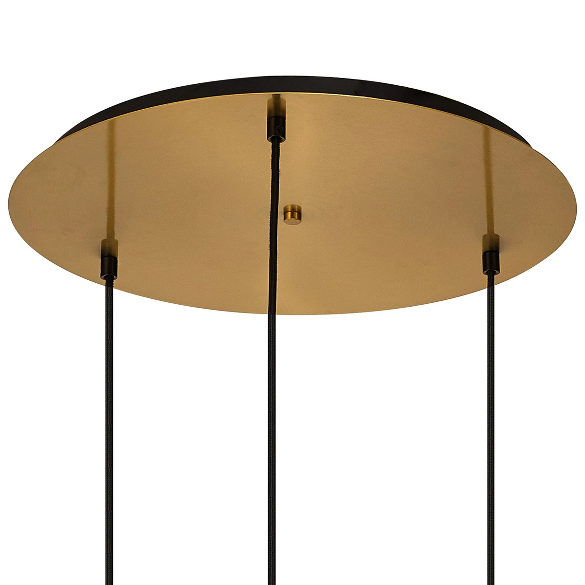 Atherington Pumpkin 3 Drop Pendant in Brass Gold with Ribbed Champagne Shade