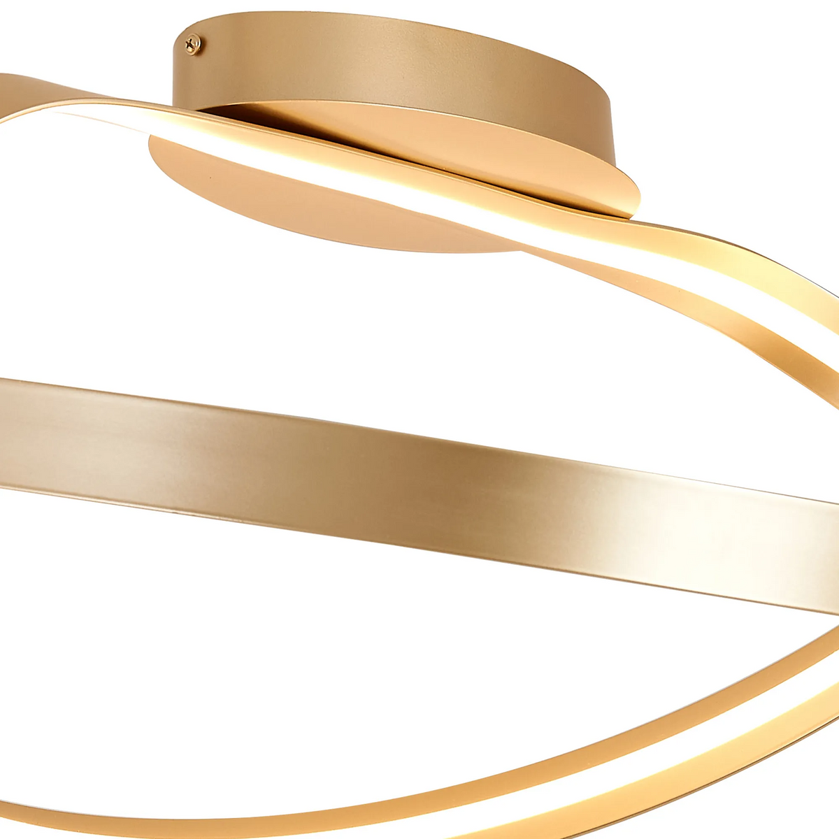 Amble Loop Dimmable LED Semi Flush Ceiling Light in Gold