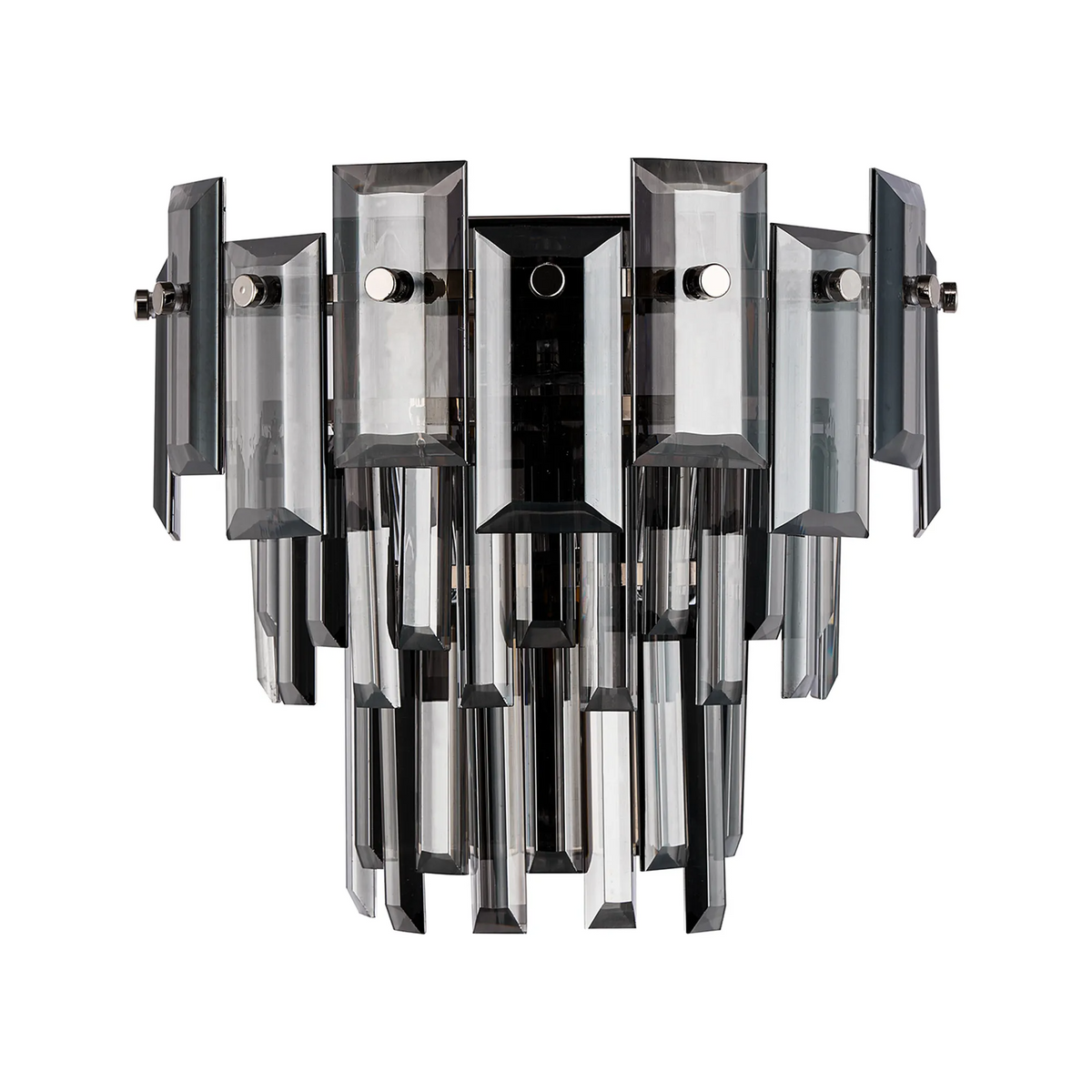 Velator Wall Light in Polished Nickel with Smoked Crystal Glass