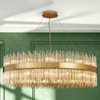 Eckington 1000 Round Pendant in Brass with Cognac Glass Rods