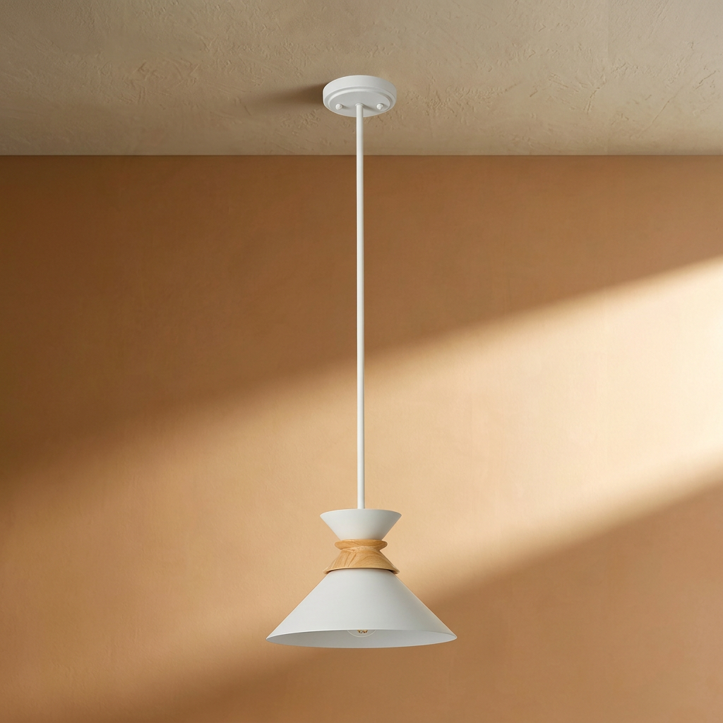 Cargan Single Drop Pendant in Satin White