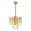 Heptonstall 410mm Two Tier Round Pendant in Matt Gold with Clear Glass