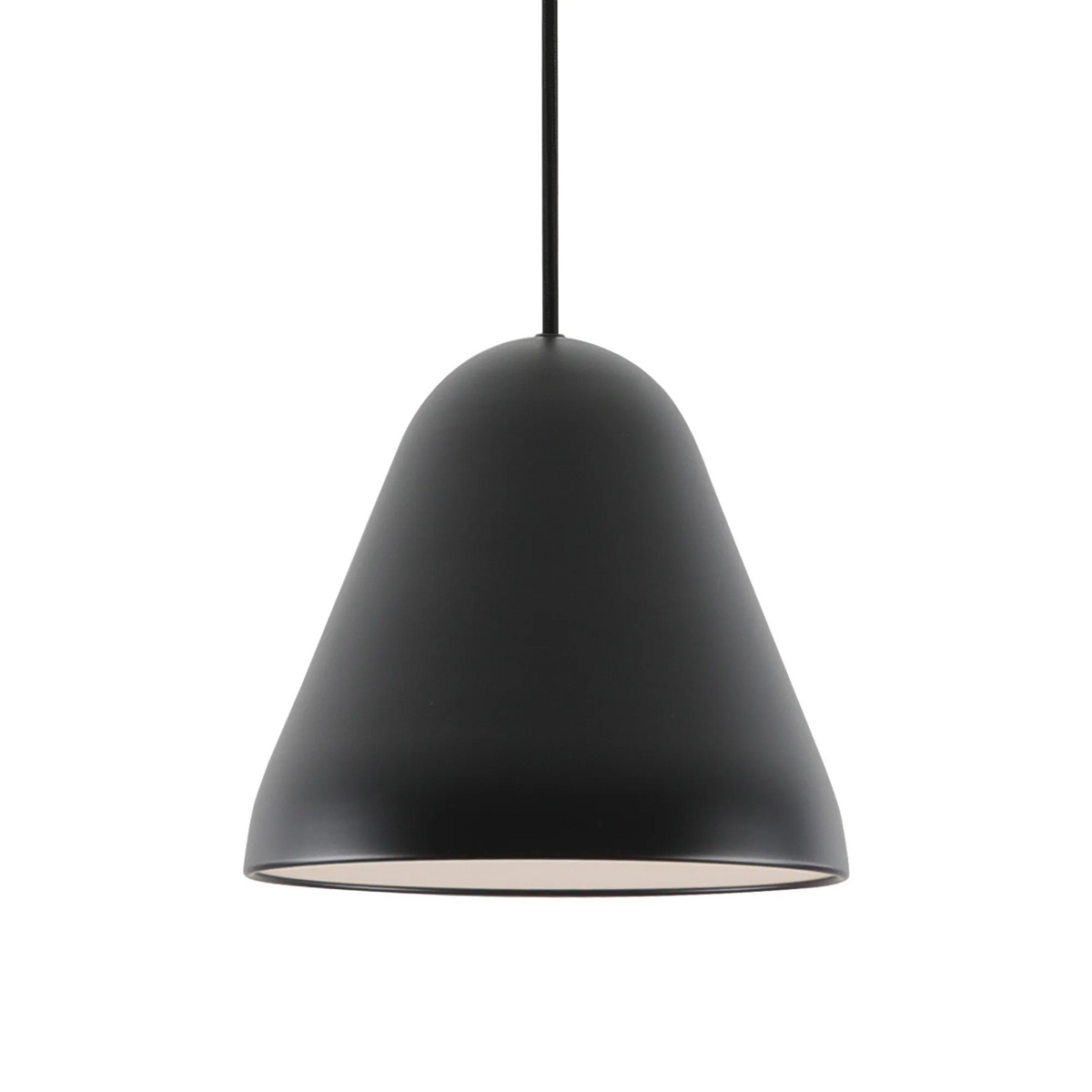 Tudeley 220mm Single Drop Pendant in Matt Black
