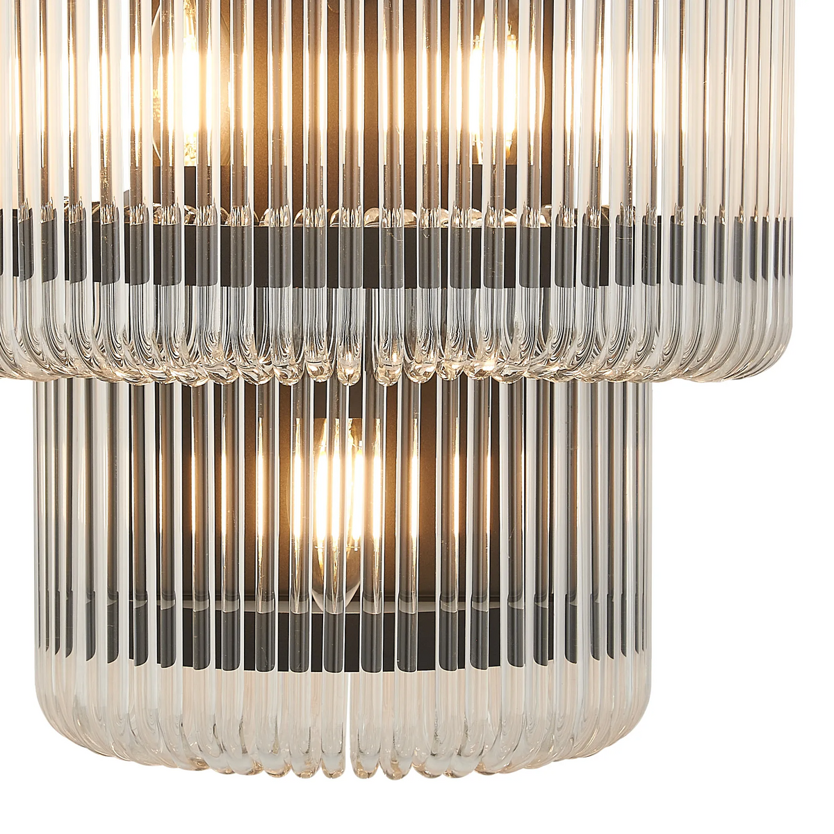Jevington Large Two Tier Wall Light in Black with Clear Glass