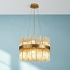 Eckington 400 Round Pendant in Brass with Clear Glass Rods
