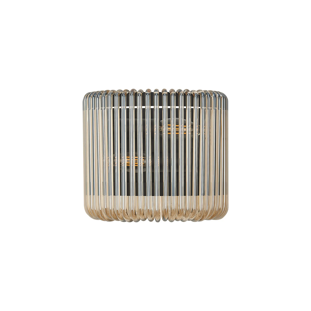 Jevington Small Wall Light in Black with Smoke Brown Glass