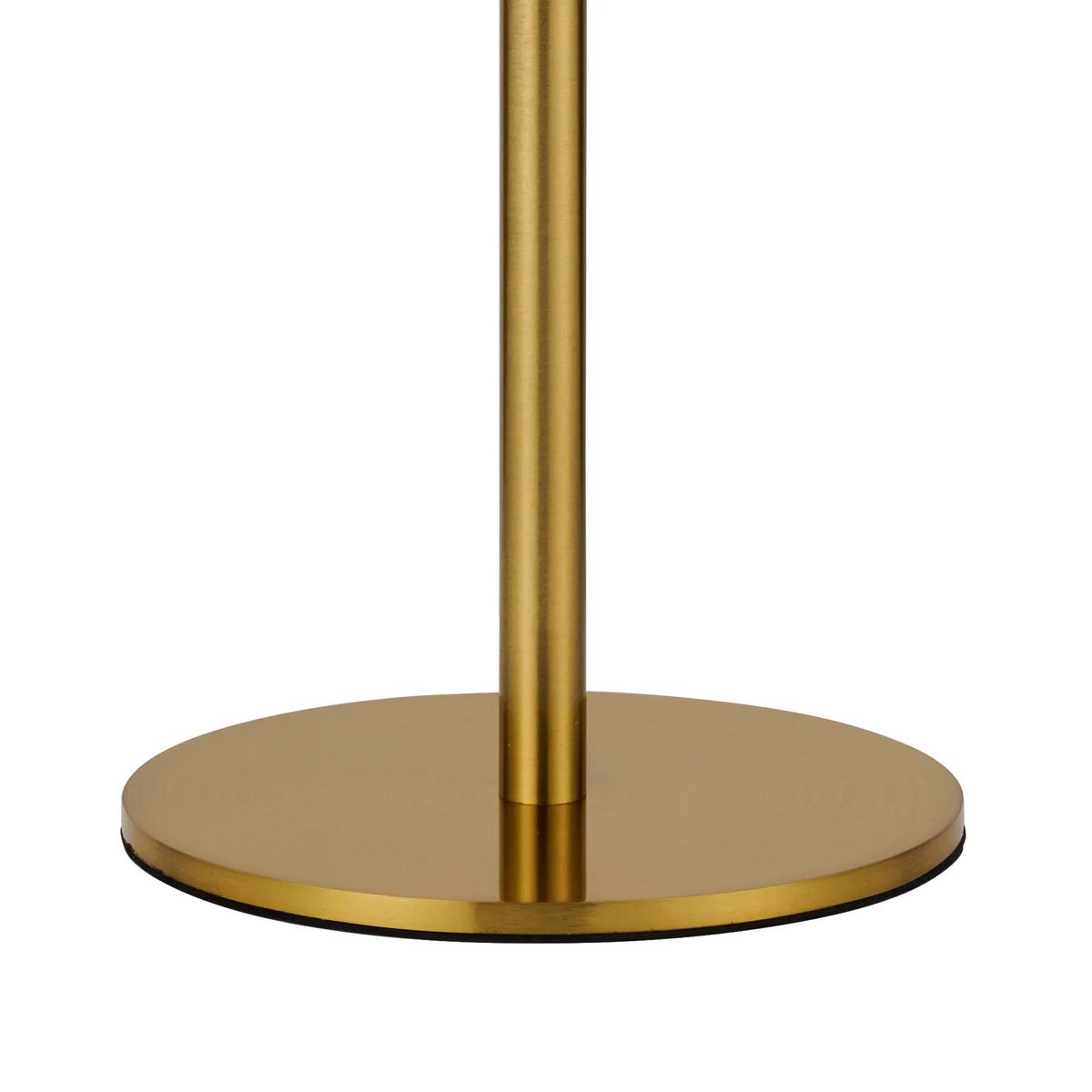 Milton Small Oval Ball Tall Table Lamp in Aged Brass & Frosted White Shade, close up of the base