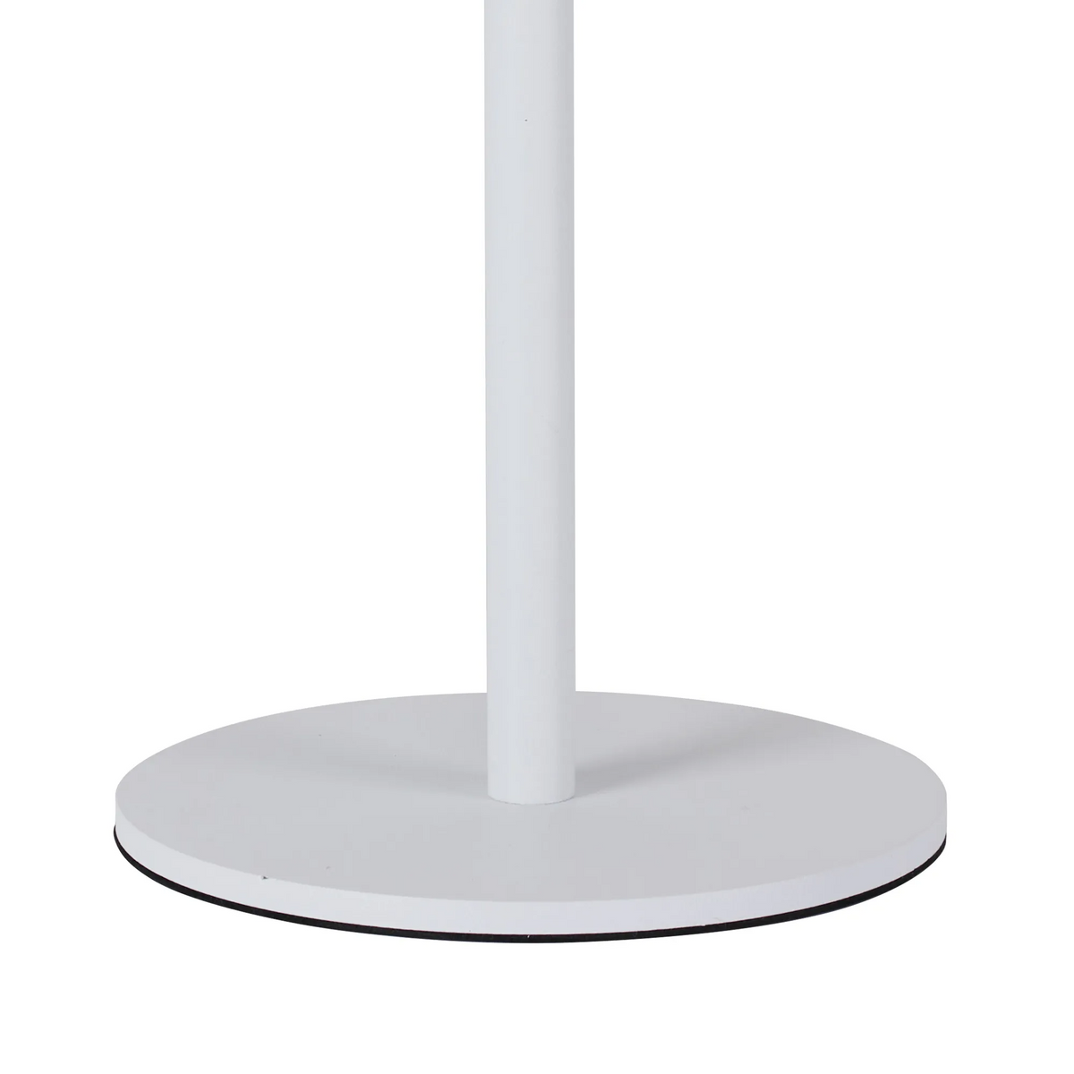 Lumiere Milton Small Oval Ball Tall Table Lamp in Satin White & Frosted White Shade, base detail