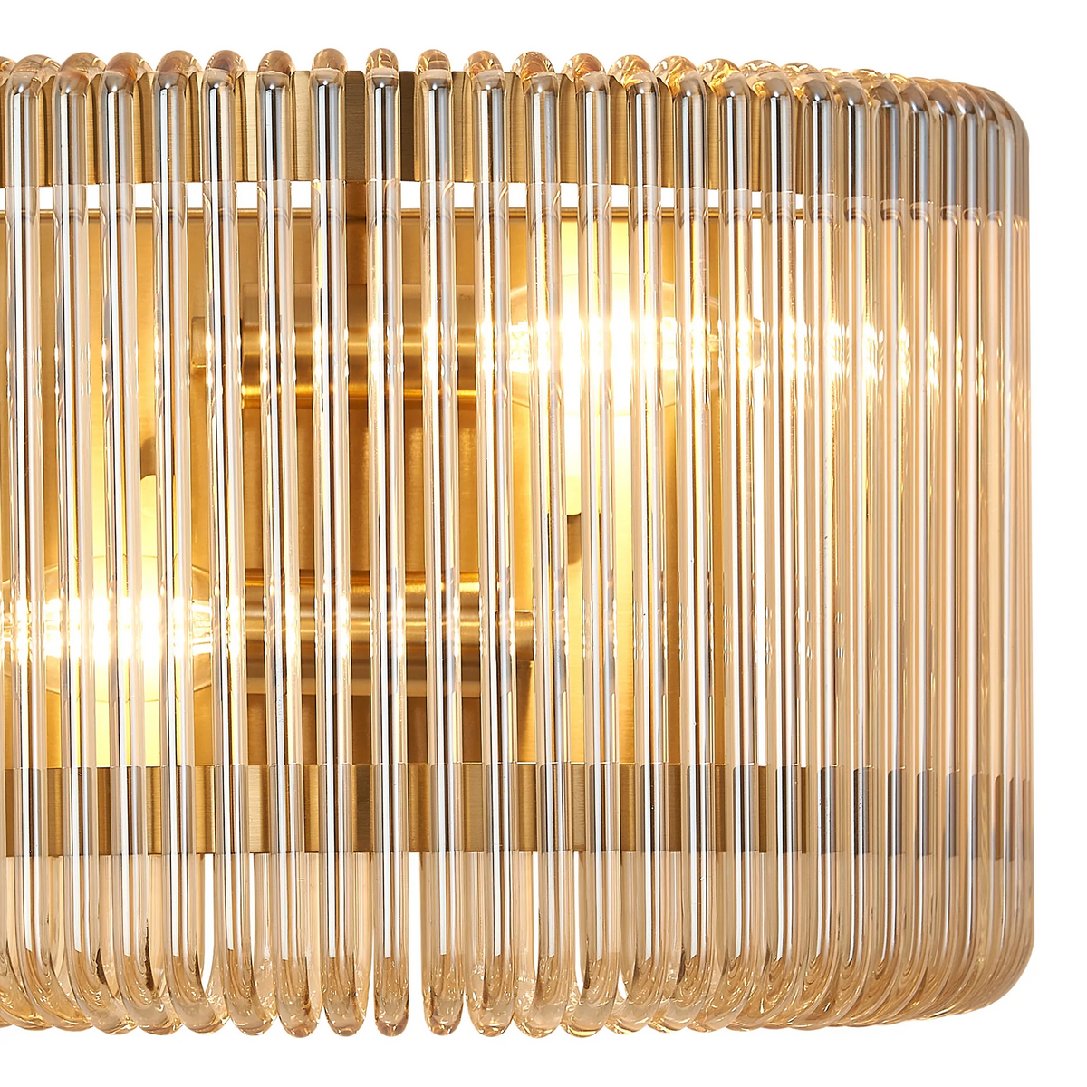 Jevington Medium Wall Light in Brass with Smoke Brown Glass