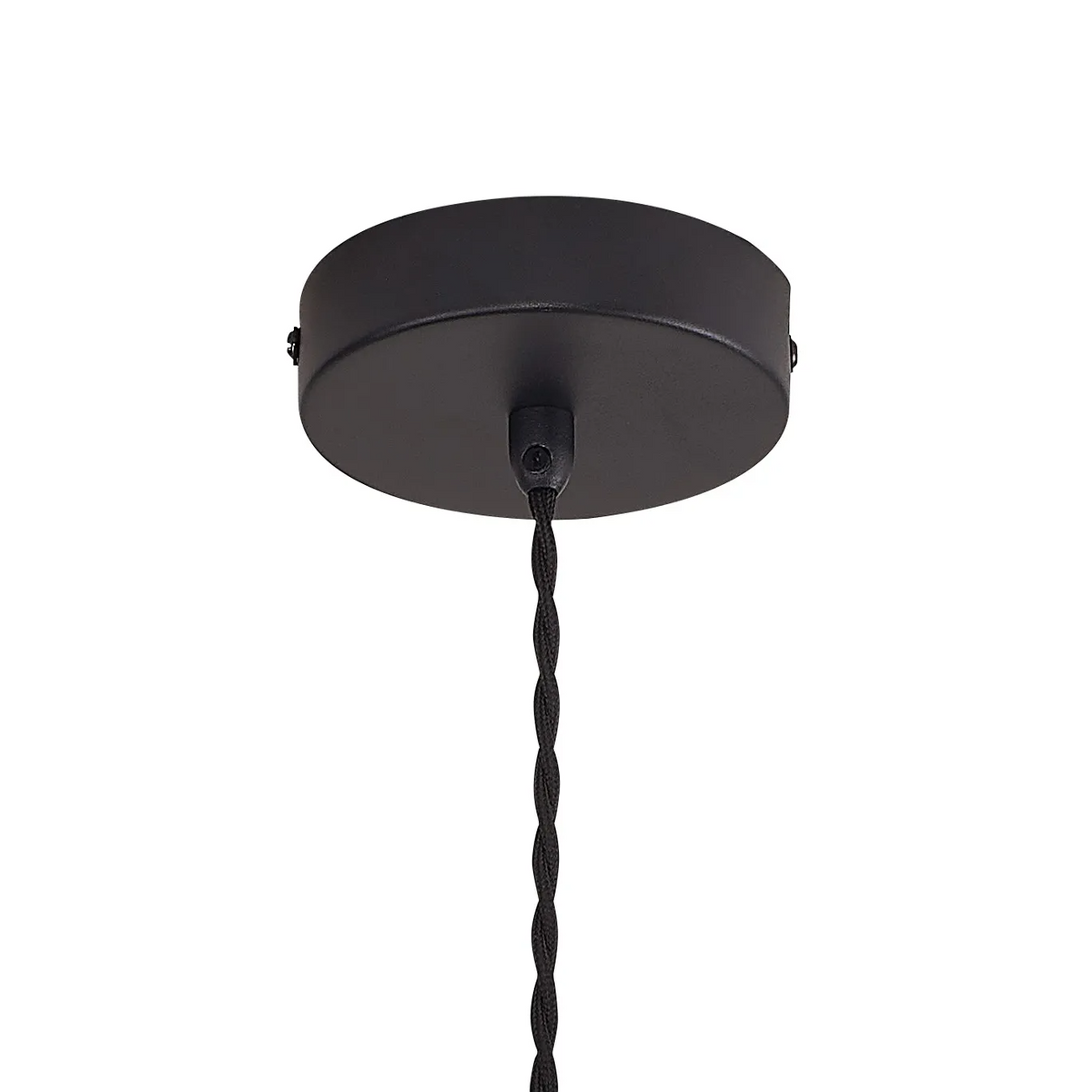 Bedlington Single Drop Pendant in Satin Black with Smoked Plated Glass Shade