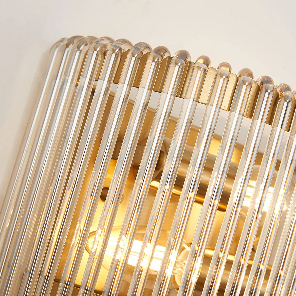 Jevington Small Wall Light in Brass with Smoke Brown Glass