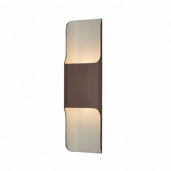 Jesmond 403 IP65 Exterior LED Wall Light in Cacao with Even Open Curve Shade