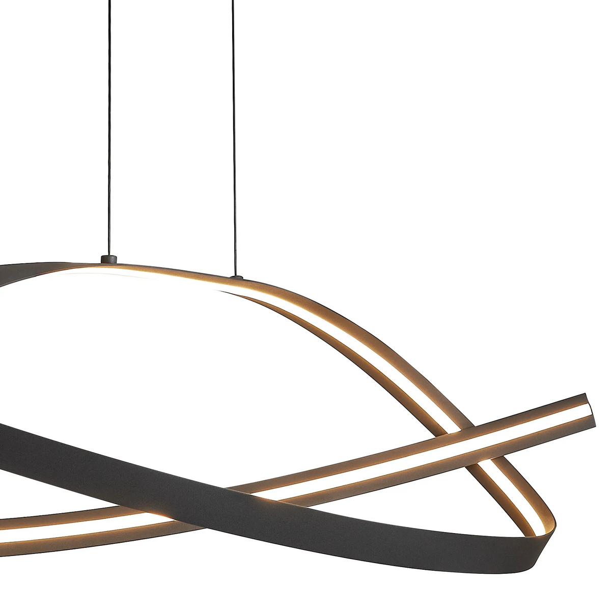 Amble Loop Dimmable LED Linear Pendant in Dark Grey