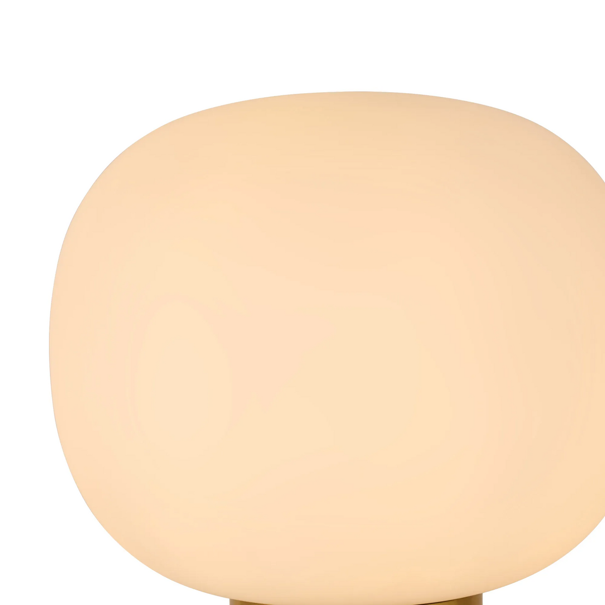 Milton Small Oval Ball Table Lamp in Aged Brass & Frosted White Shade