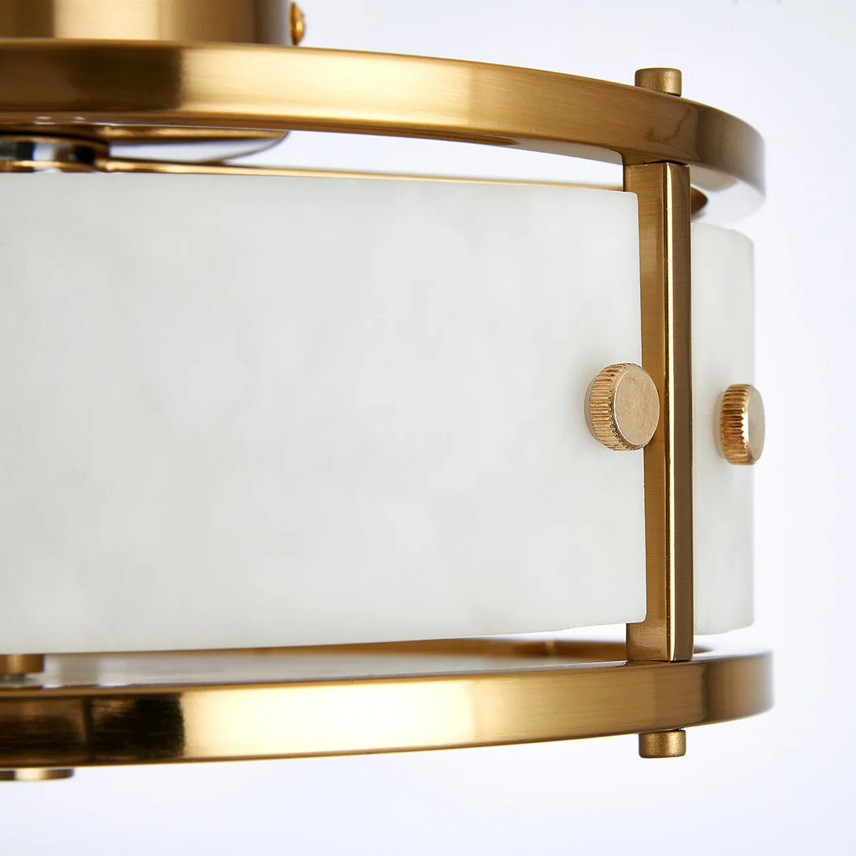 Scarva IP44 250mm Round Ceiling Light in Brass with Grey Faux Alabaster