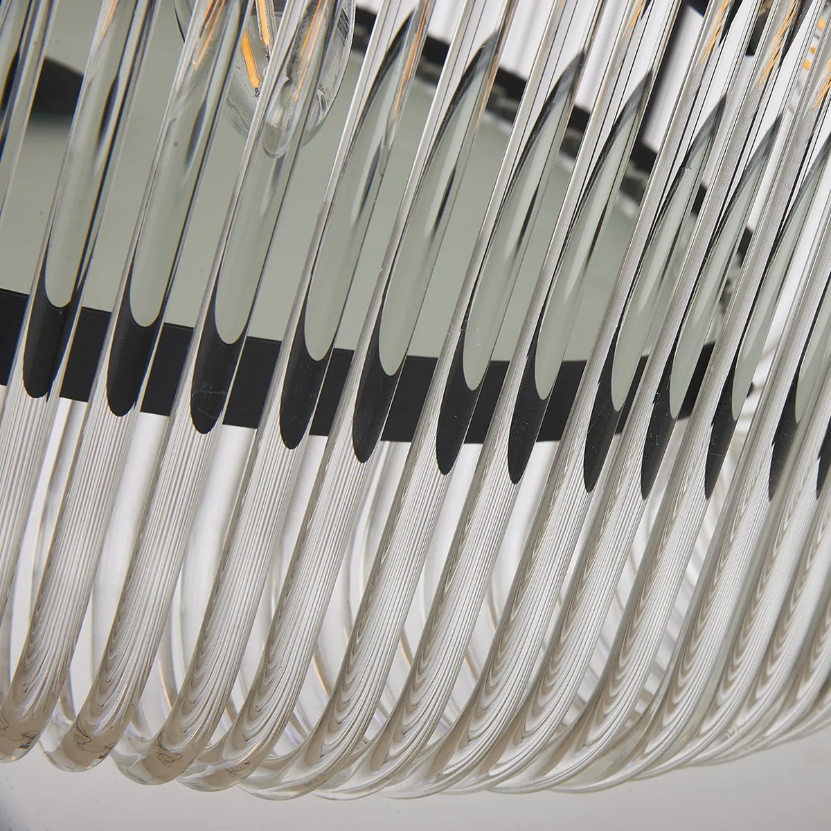 Jevington 600mm Pendant or Semi Flush in Black with Clear Glass