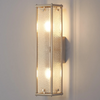 Scarva IP44 400mm Rectangular Wall Light in Satin Nickel with Clear Diamond Glass