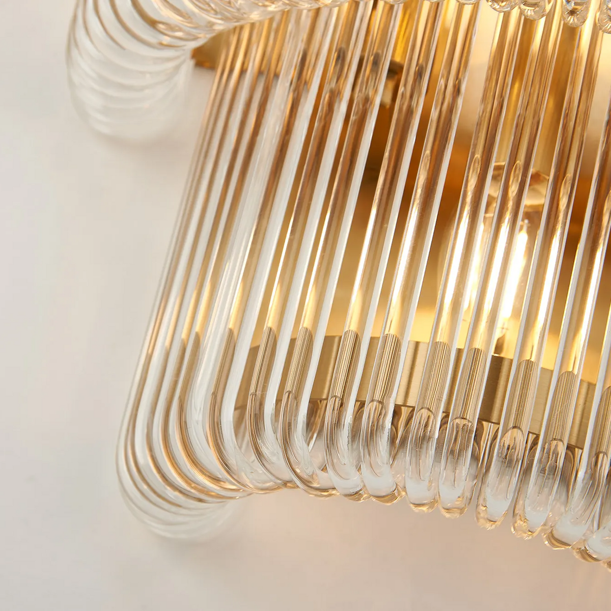 Jevington Large Two Tier Wall Light in Brass with Clear Glass