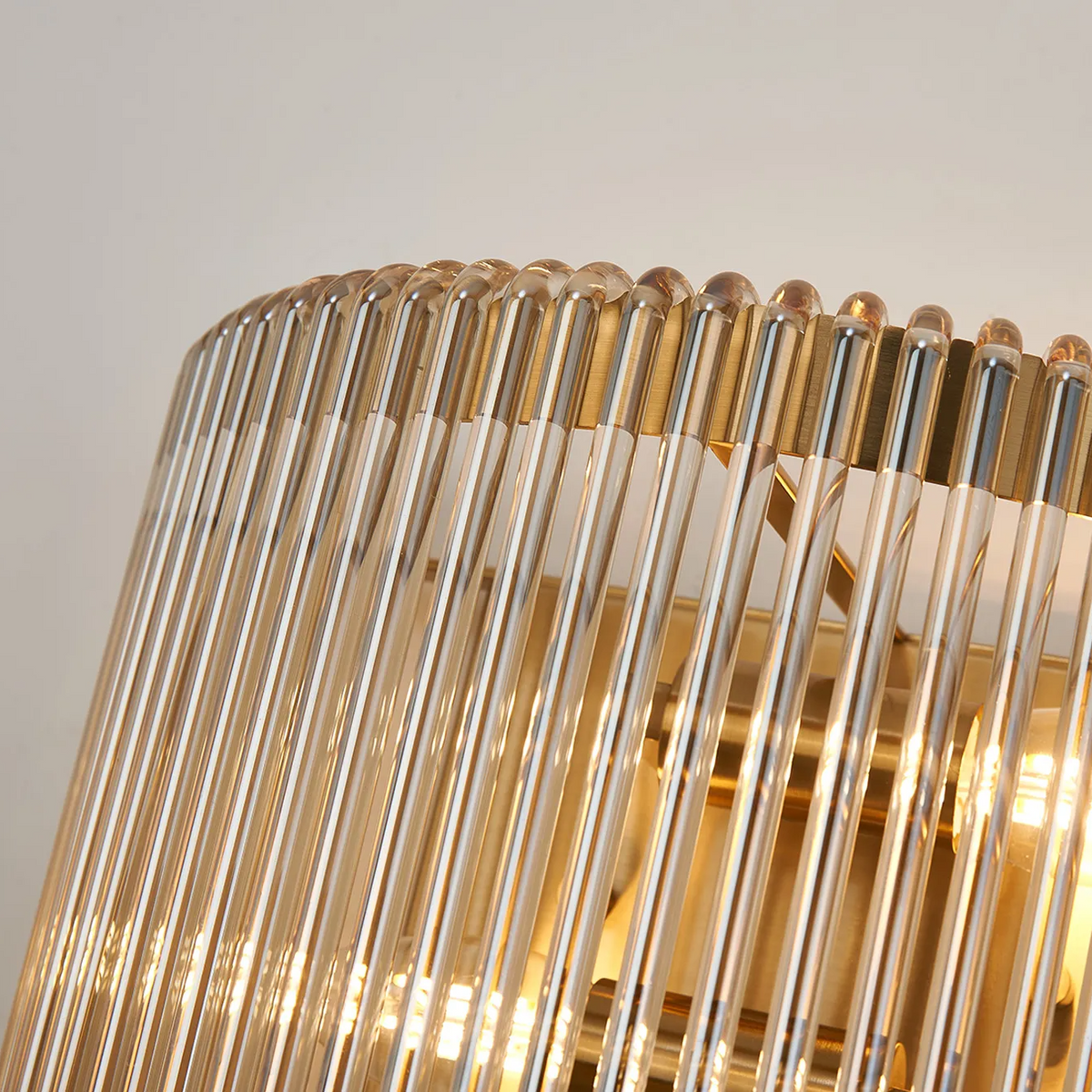 Jevington Medium Wall Light in Brass with Smoke Brown Glass