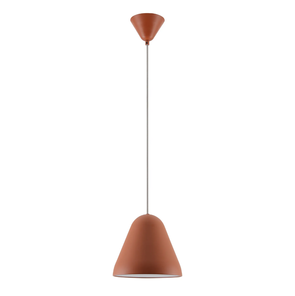 Tudeley 220mm Single Drop Pendant in Matt Orange