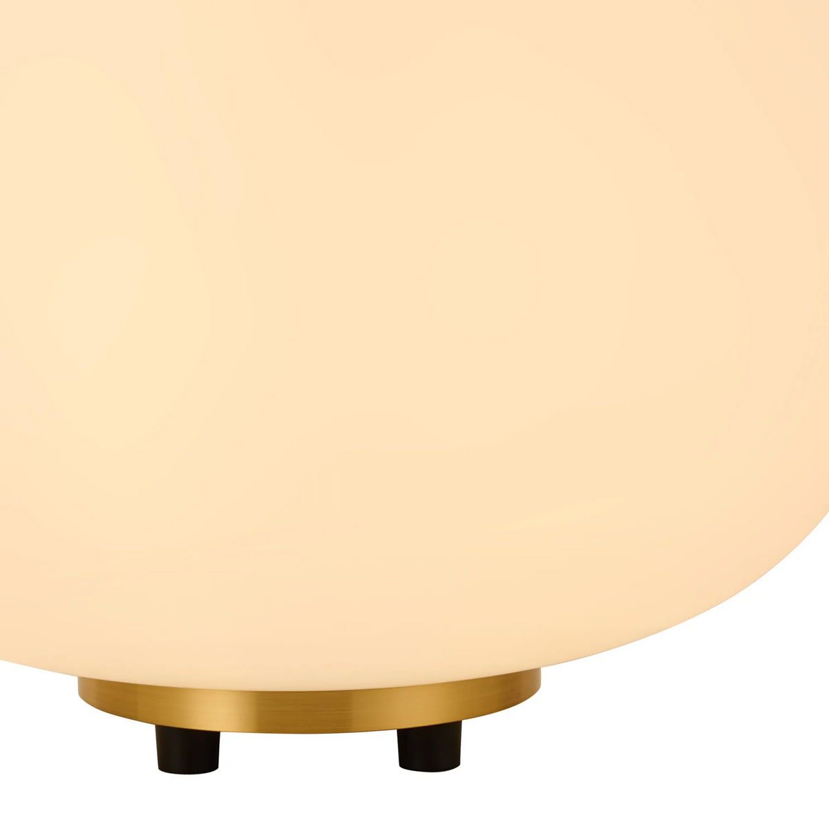 Milton Medium Oval Ball Table Lamp in Aged Brass & Frosted White Shade