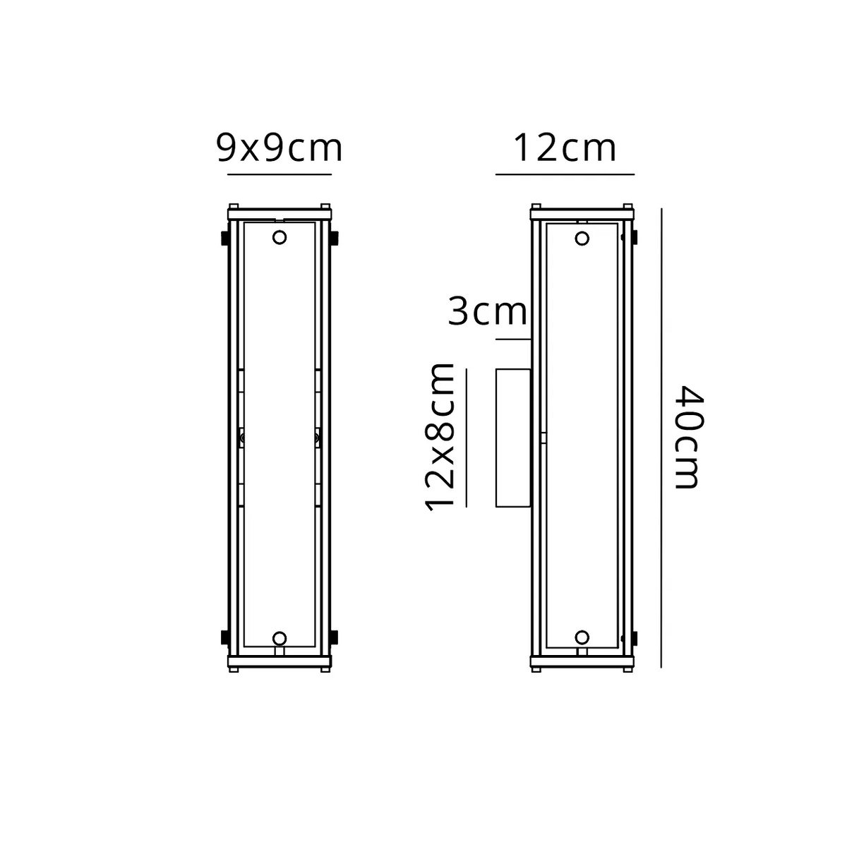 Scarva IP44 400mm Rectangular Wall Light in Bronze with Brown Faux Alabaster