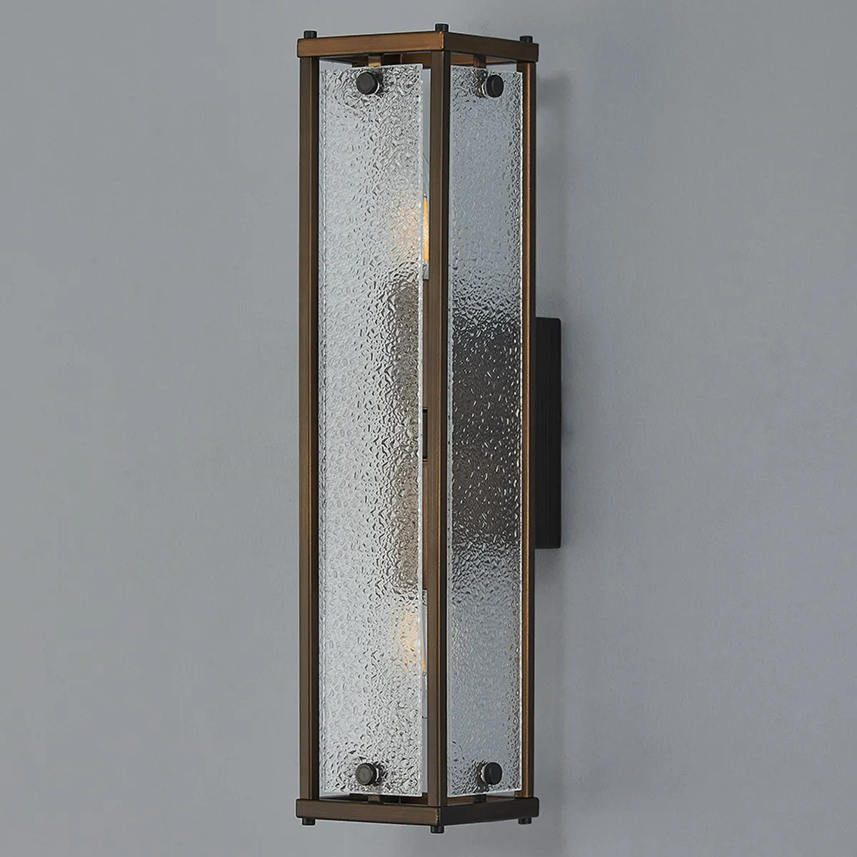 Scarva IP44 400mm Rectangular Wall Light in Bronze with Clear Diamond Glass