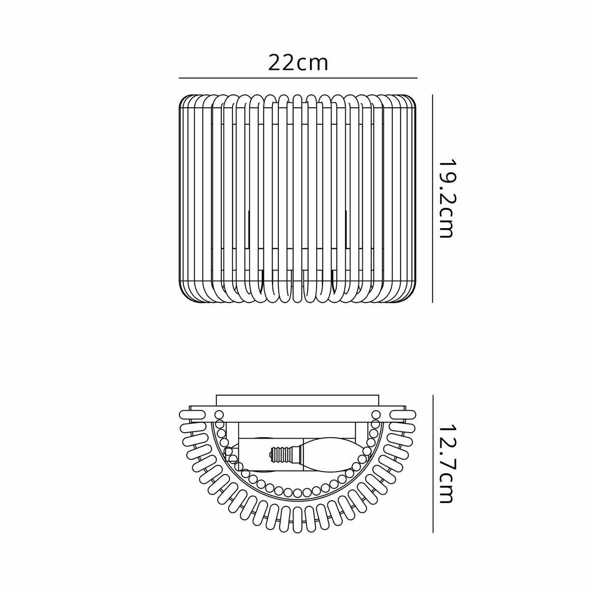 Jevington Small Wall Light in Black with Clear Glass