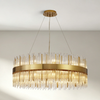 Eckington 800 Round Pendant in Brass with Clear Glass Rods