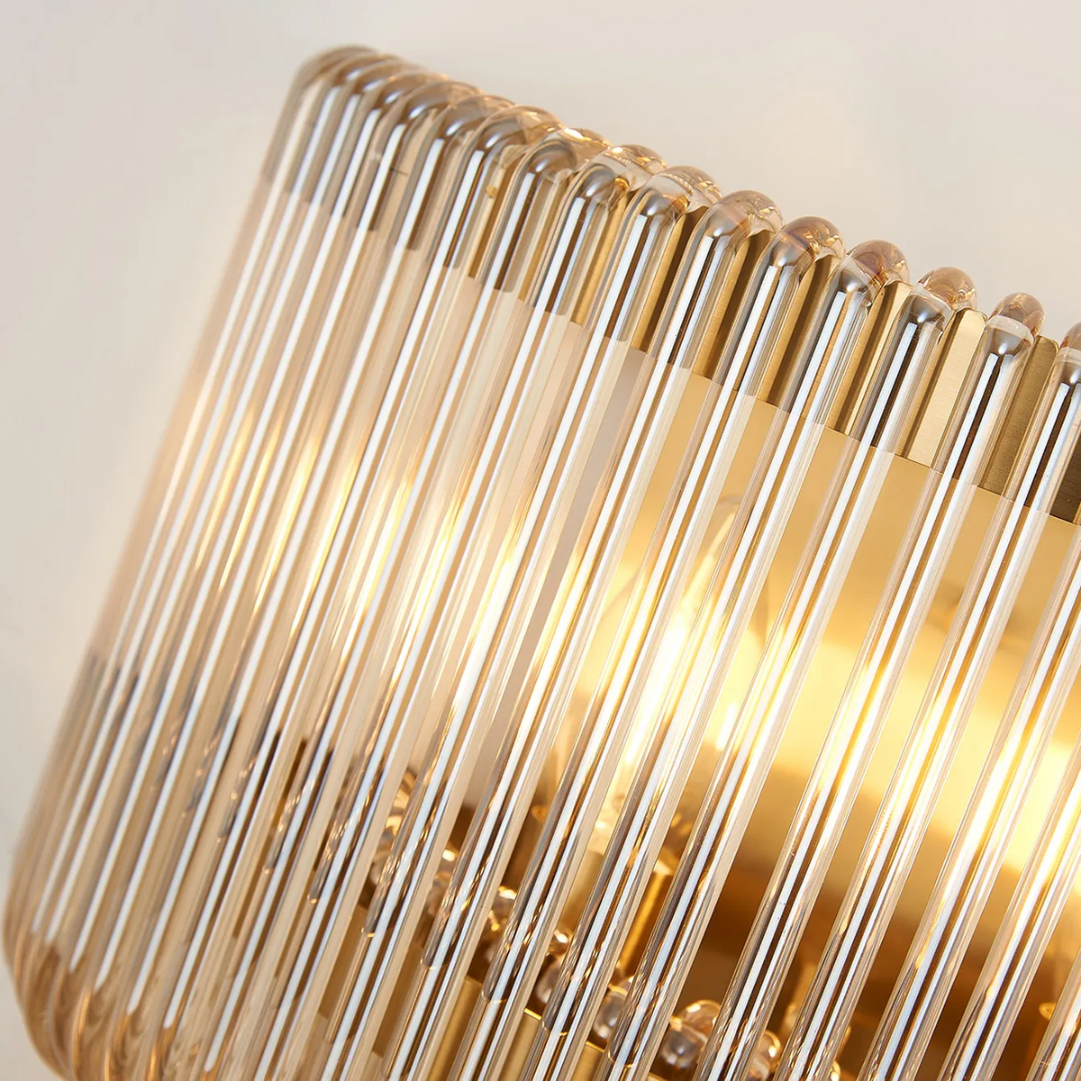 Jevington Large Two Tier Wall Light in Brass with Smoke Brown Glass