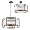 Torrington IP44 650mm Pendant in Satin Black with Clear Crystals