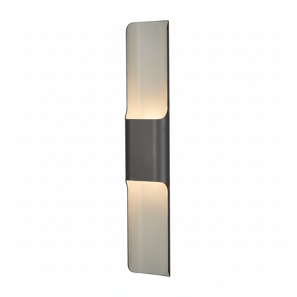 Jesmond 670 IP65 Exterior LED Wall Light in Anthracite with Even Open Curve Shade
