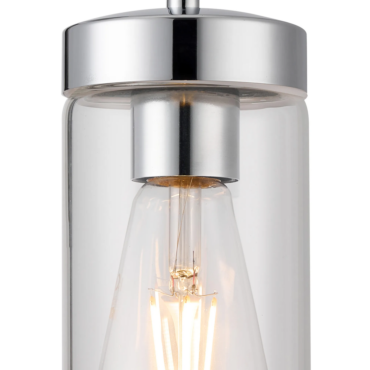 Murston IP44 Exterior Wall Light in Polished Chrome with Clear Glass