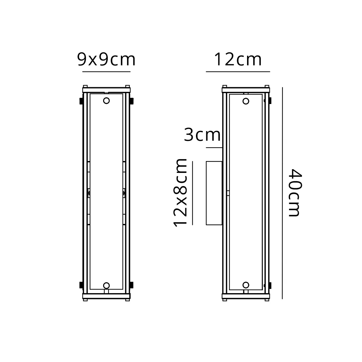 Scarva IP44 400mm Rectangular Wall Light in Brass with Brown Faux Alabaster