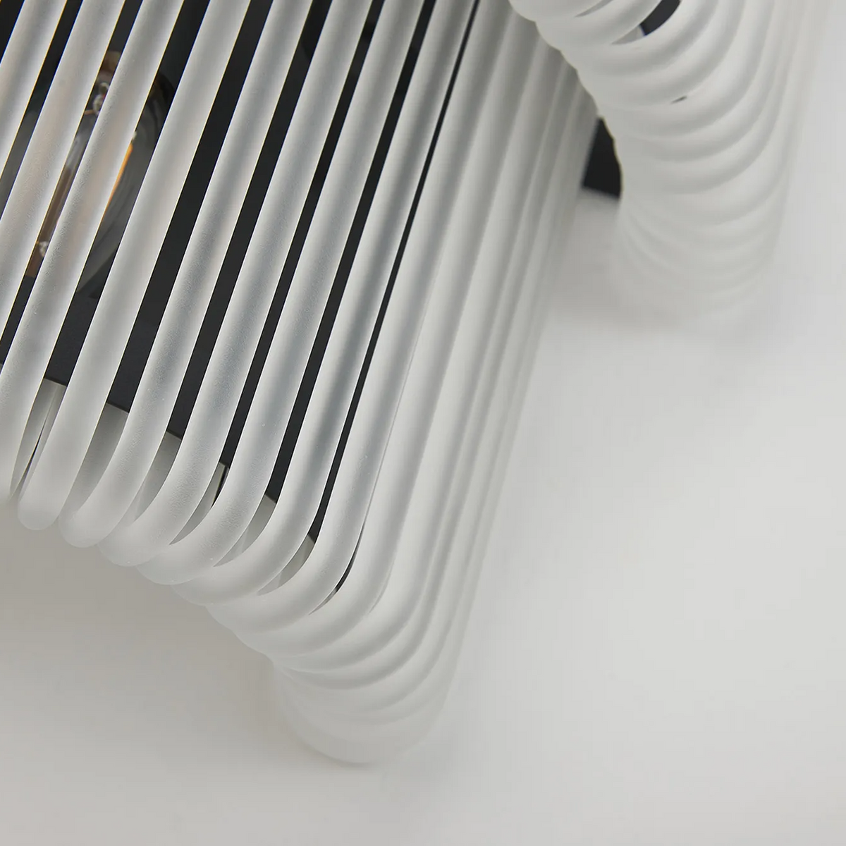 Jevington Large Two Tier Wall Light in Black with Frosted Glass