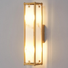 Scarva IP44 400mm Rectangular Wall Light in Brass with Grey Faux Alabaster