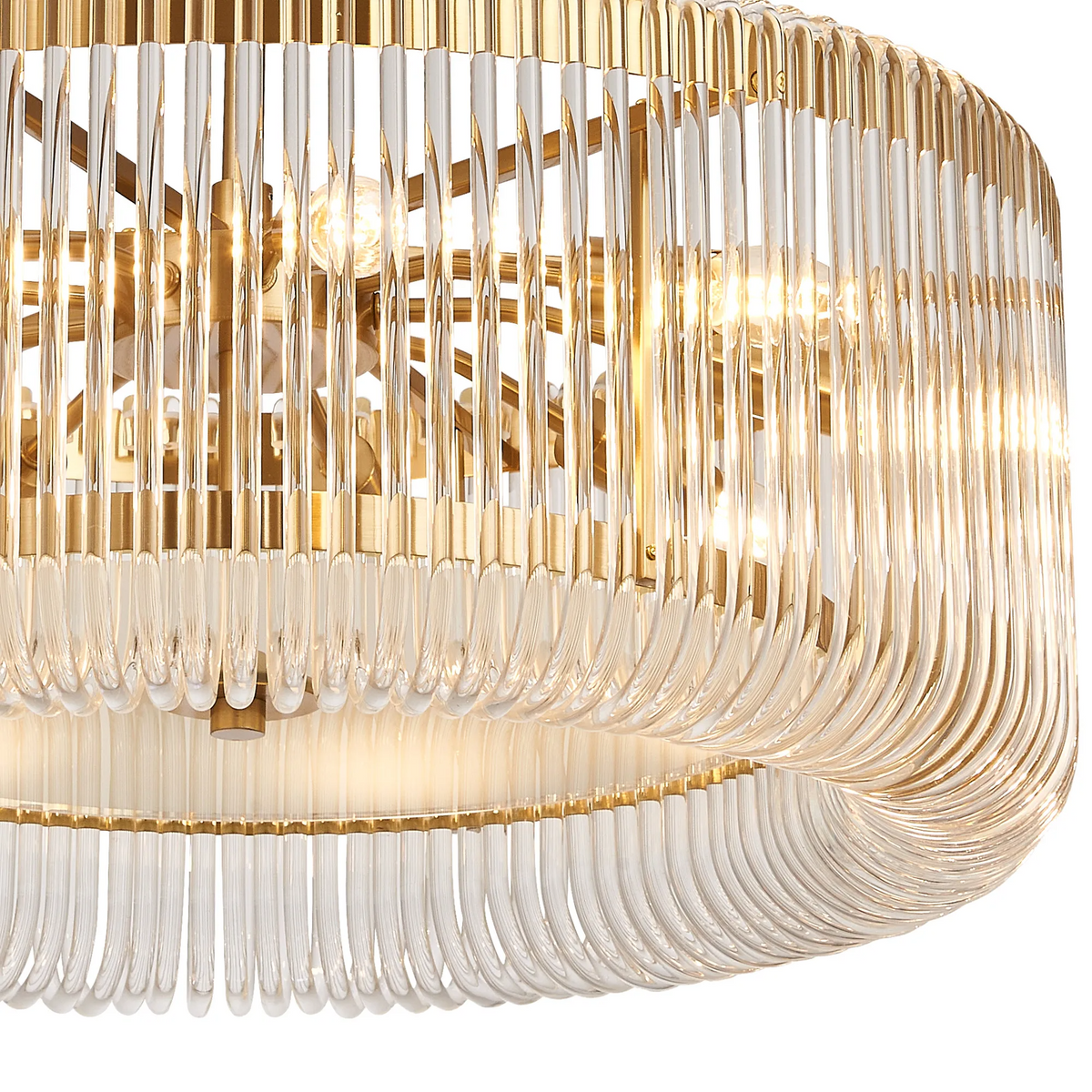 Jevington 600mm Pendant or Semi Flush in Brass with Clear Glass