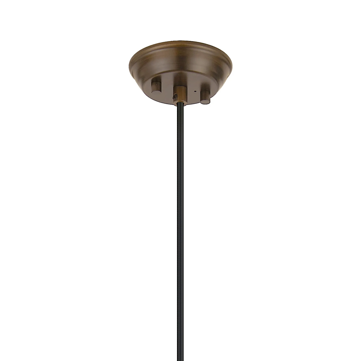 Tansley E14 IP44 Single Drop Pendant in Bronze with Clear Glass Rods