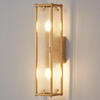 Scarva IP44 400mm Rectangular Wall Light in Brass with Clear Diamond Glass