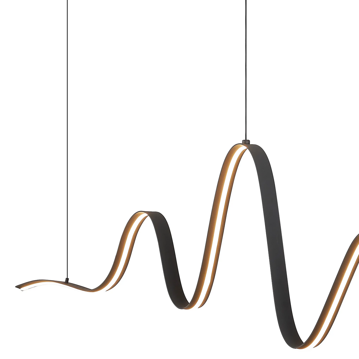 Amble Wave Dimmable LED Linear Pendant in Dark Grey